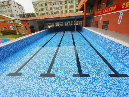 丰都学校钢结构拼装游泳池防水胶膜泳池项目